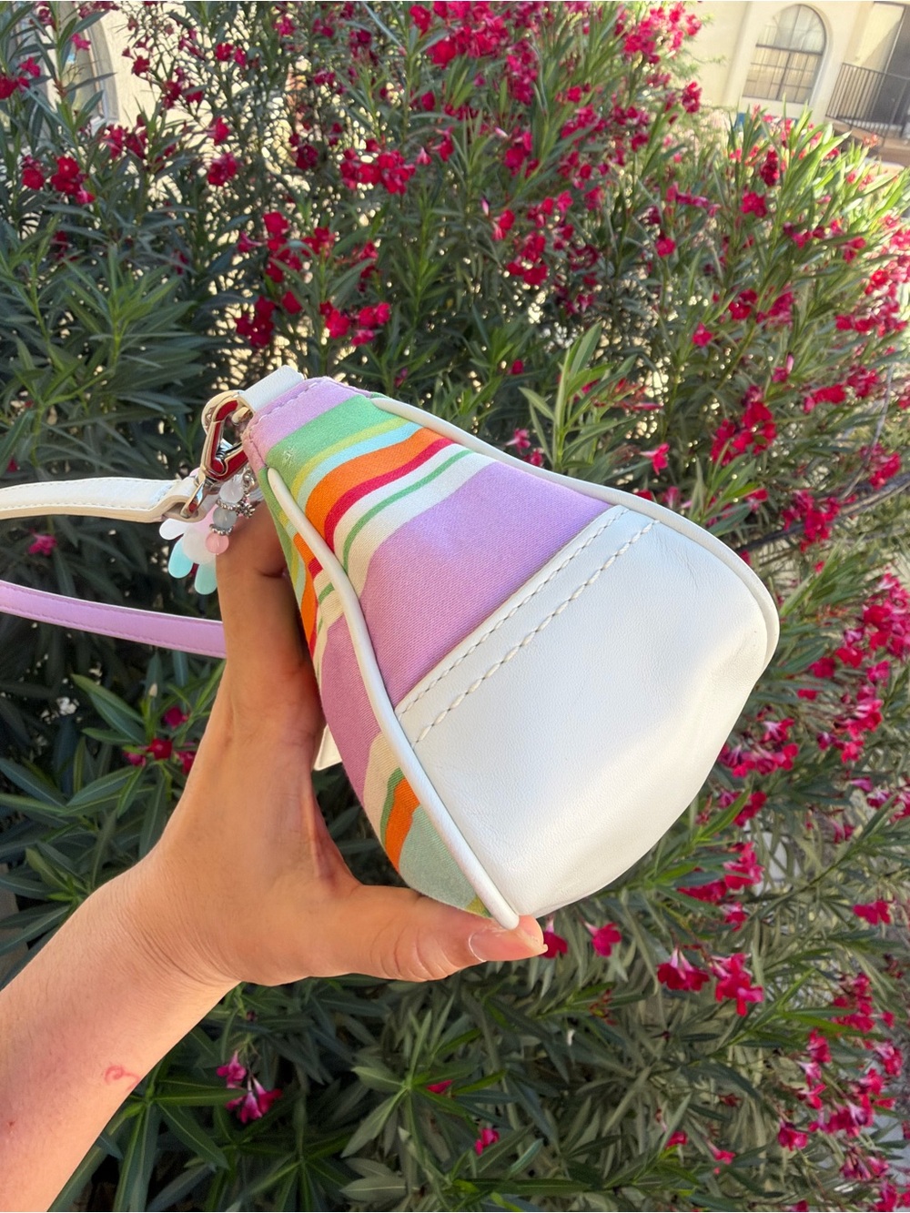 🌈Vintage Y2K Coach Hampton Multicolor Striped Demi Baguette – Style 10802 - Picture 8 of 10